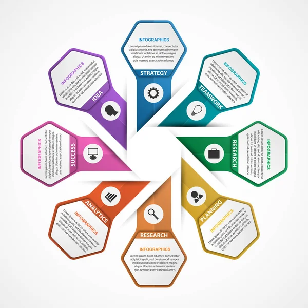 Plantilla de infografías de opciones abstractas. Infografías para presentaciones de negocios o banner informativo — Vector de stock