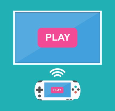 TV'de kablosuz bir joystick oynamak için simgesini.