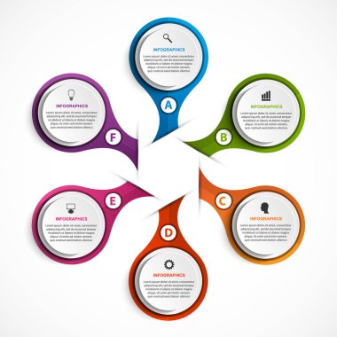 Soyut seçenekler bilgi grafikleri şablonu. İş sunumları veya bilgi afişi için bilgi grafikleri.