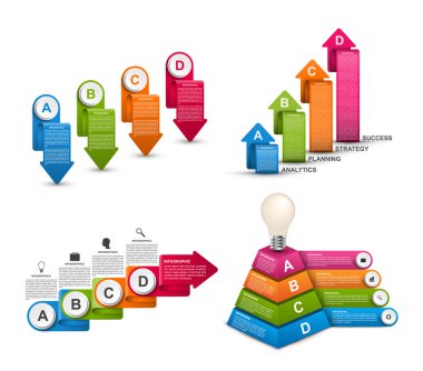 Koleksiyon bilgi grafikleri. Tasarım elemanları. İş sunumları veya bilgi afişi için bilgi grafikleri.