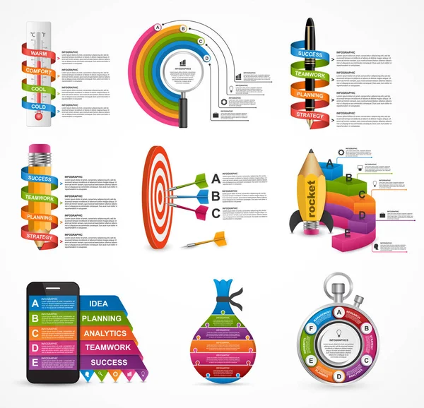 Infografie sbírky. Designové prvky. Infographics for business presentations or information banner. — Stockový vektor