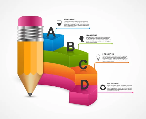 Αφηρημένη εκπαίδευση infographics πρότυπο. — Διανυσματικό Αρχείο