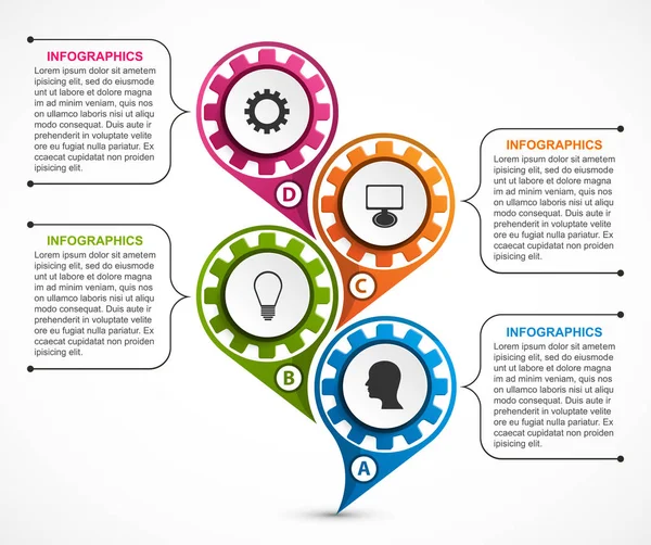 Abstrakte Optionen Infografik-Vorlage. Infografiken für Unternehmenspräsentationen oder Informationsbanner. — Stockvektor