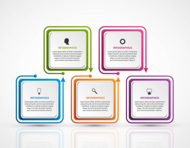 Soyut seçenekler bilgi grafikleri şablonu. İş sunumları veya bilgi afişi için bilgi grafikleri.