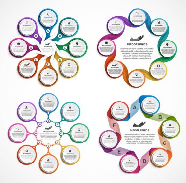 Koleksiyon bilgi grafikleri. Tasarım elemanları. İş sunumları veya bilgi afişi için bilgi grafikleri.