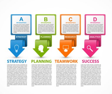 İş sunumları veya bilgi pankartları için bilgi şablonu.