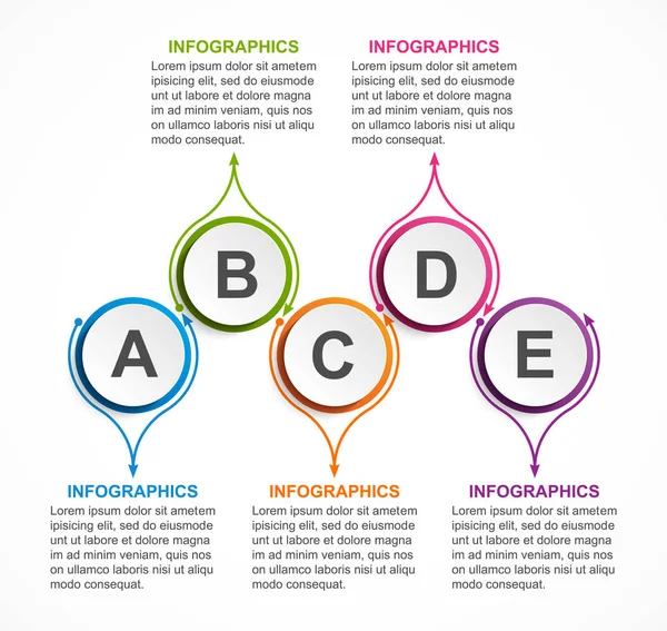 Modelo de infográficos de opções abstratas. Infográficos para apresentações de negócios ou banner de informações. — Vetor de Stock