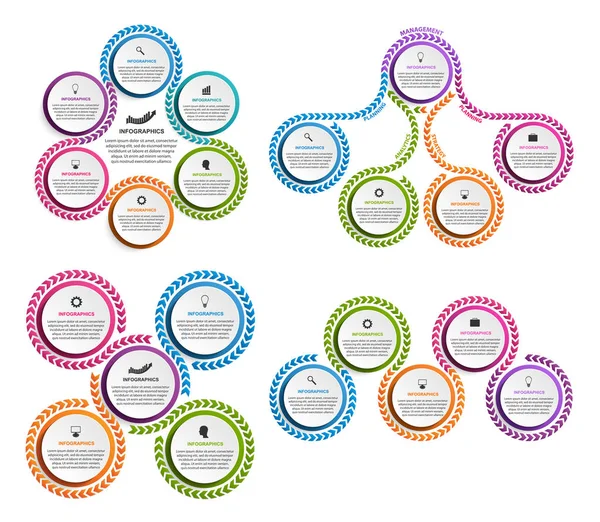 Coleção de infográficos. Elementos de design. Infográficos para apresentações de negócios ou banner de informações. — Vetor de Stock