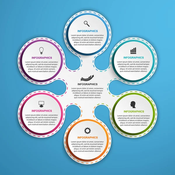 Plantilla de infografías de opciones abstractas. Infografías para presentaciones de negocios o banner informativo. — Archivo Imágenes Vectoriales