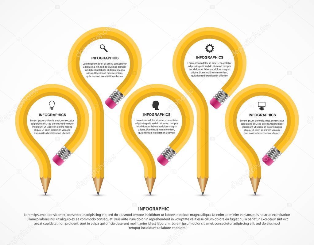 Educational Infographics template. Infographics for business presentations or information banner.