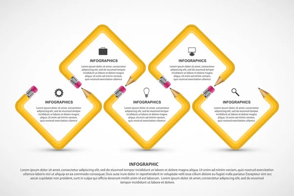 Bildungsgrafik-Vorlage. Infografiken für Unternehmenspräsentationen oder Informationsbanner. — Stockvektor