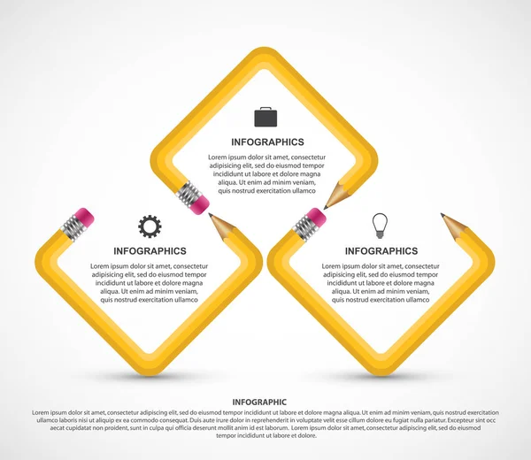 Infografik-Vorlage mit Bleistift. Infografiken für Unternehmenspräsentationen oder Informationsbanner. — Stockvektor