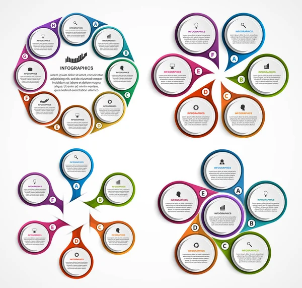 Sammlung Infografiken. Designelemente. Infografiken für Unternehmenspräsentationen oder Informationsbanner. — Stockvektor