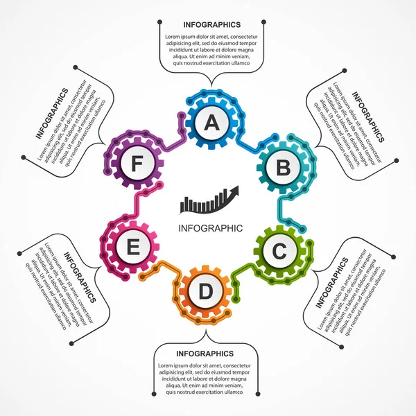 Abstract gears infographic. Design element. Infographics for business presentations or information banner. — Stock Vector