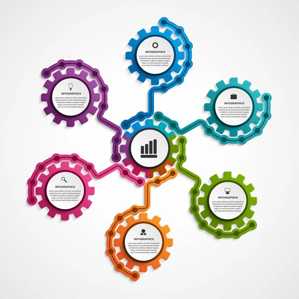 Abstraktní hry gears infografiku. Designový prvek. Infografika pro obchodní prezentace nebo informační banner. — Stockový vektor