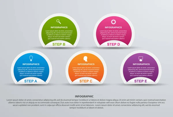 Plantilla de infografías de opciones abstractas. Infografías para presentaciones de negocios o banner informativo. — Vector de stock