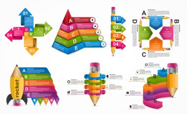 Koleksiyon Infographics şablonu. İş sunumları veya bilgi başlığı için Infographics.