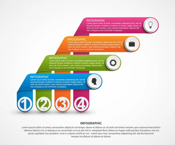 Plantilla de infografías de opciones abstractas con cintas . — Archivo Imágenes Vectoriales