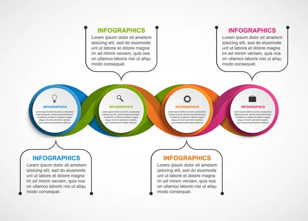 Plantilla de infografías de opciones abstractas. Infografías para presentaciones de negocios o banner informativo. — Vector de stock