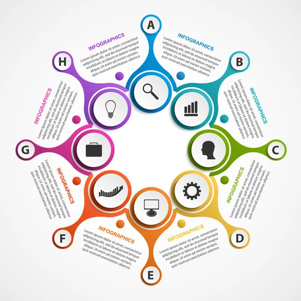 Plantilla de infografías de opciones abstractas. Infografías para presentaciones de negocios o banner informativo. — Archivo Imágenes Vectoriales