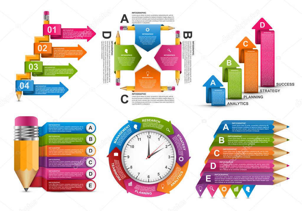 Collection Infographics template. Infographics for business presentations or information banner.