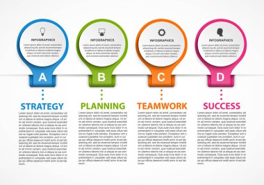 Özet Seçenekleri infographics şablonu. İş sunumları, bilgi başlığı, görselleştirme fikir, zaman çizelgesi ya da web tasarım için kullanılabilir.