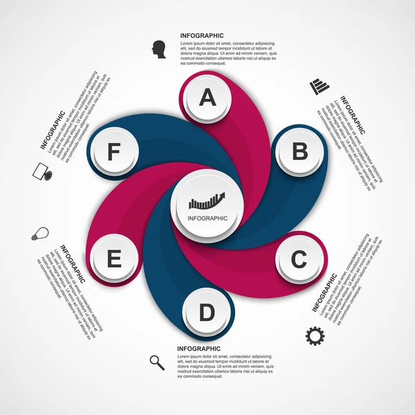 Modelo de infográficos de opções abstratas. Infográficos para apresentações de negócios ou banner de informações. — Vetor de Stock