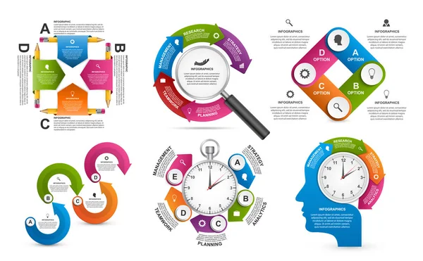 Infografika kolekcji. Elementy konstrukcyjne. Infografika do prezentacji biznesowych lub baner informacyjny. — Wektor stockowy