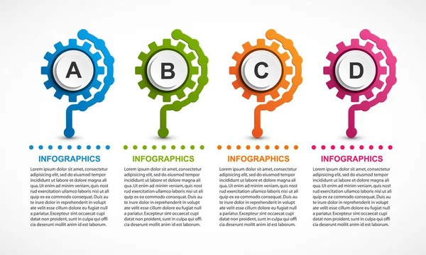 Abstract gears infographic. Design element. Infographics for business presentations or information banner. — Stock Vector