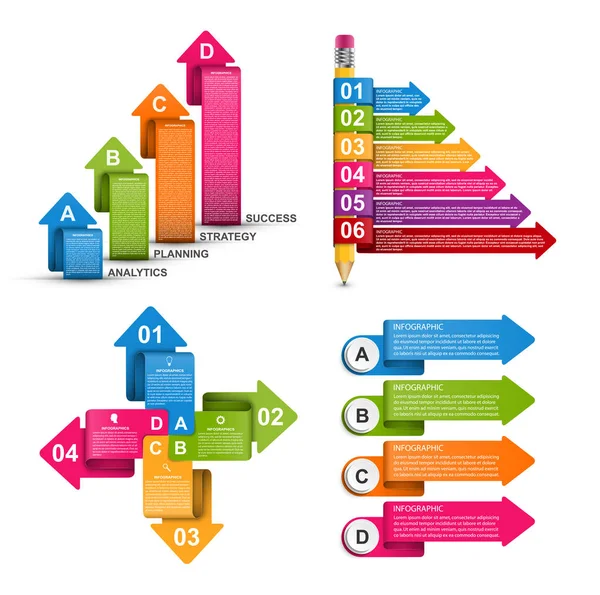 Infografie sbírky. Designové prvky. Infographics for business presentations or information banner. — Stockový vektor