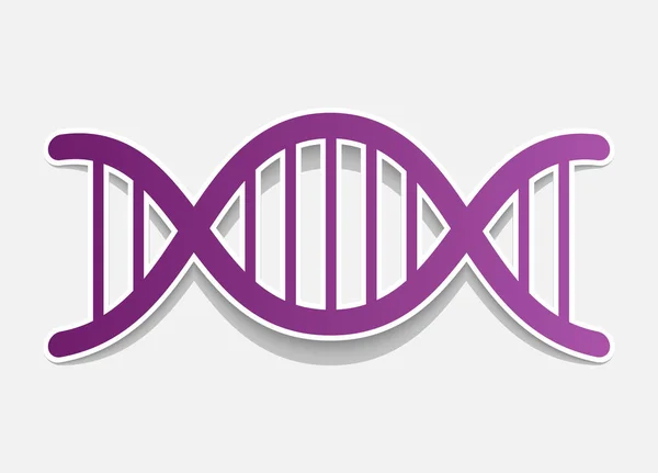 Наклейка на молекулу ДНК. Элемент дизайна. Векторная иллюстрация . — стоковый вектор