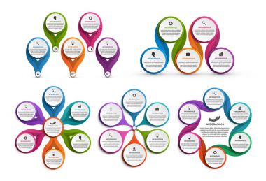 Koleksiyon bilgi grafikleri. Tasarım elemanları. İş sunumları veya bilgi afişi için bilgi grafikleri.