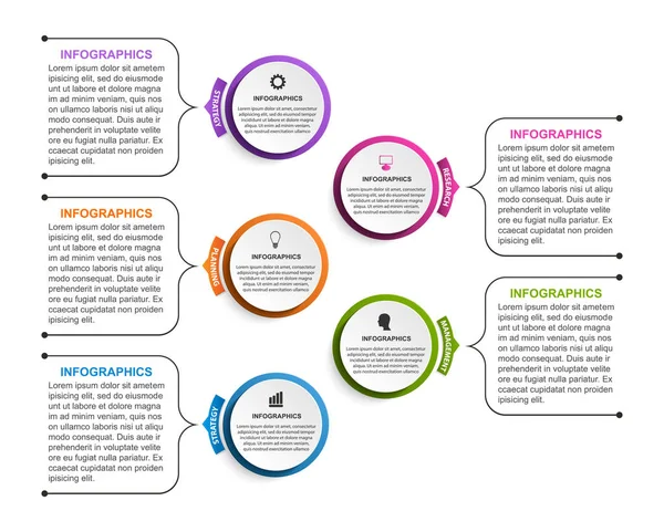 Options abstraites infographie modèle. Peut être utilisé pour des présentations commerciales, bannière d'information, idée de visualisation, chronologie ou conception Web . — Image vectorielle