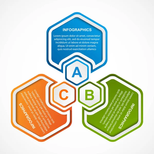 Plantilla de infografías de opciones abstractas. Infografías para presentaciones de negocios o banner informativo. — Vector de stock