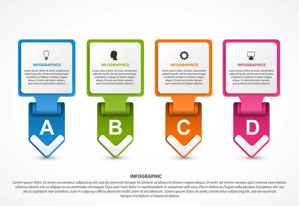 Modelo de infográficos de opções abstratas. Infográficos para apresentações de negócios ou banner de informações. — Vetor de Stock