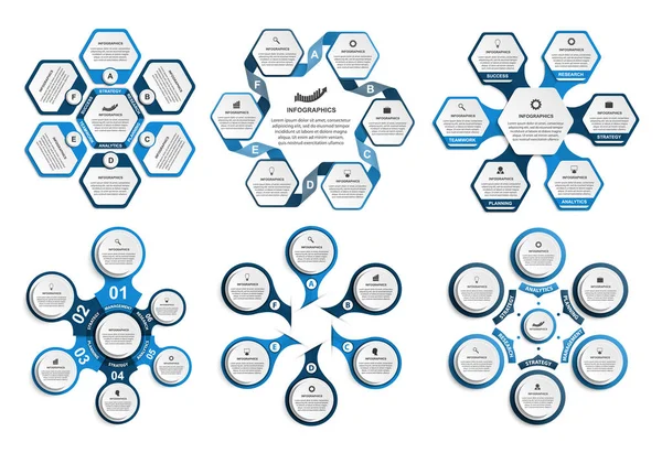 Koleksiyon bilgi grafikleri. Tasarım elemanları. İş sunumları veya bilgi afişi için bilgi grafikleri. — Stok Vektör