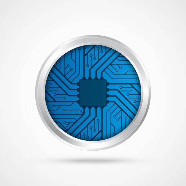 Elektronische chip. Het pictogram van de technologie. Vectorillustratie. — Stockvector