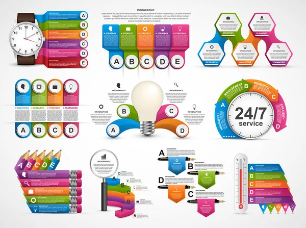 Samla infografik. Designelement. Infografik för företagspresentationer eller informationsbanner. — Stock vektor