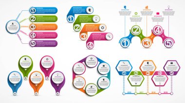 Koleksiyon bilgi grafikleri. Tasarım elemanları. İş sunumları veya bilgi afişi için bilgi grafikleri.