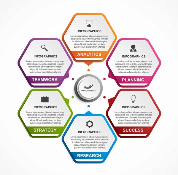 Modelo de infográficos de opções abstratas. Infográficos para apresentações de negócios ou banner de informações. — Vetor de Stock