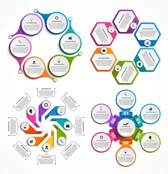 Coleção de infográficos. Elementos de design. Infográficos para apresentações de negócios ou banner de informações. — Vetor de Stock