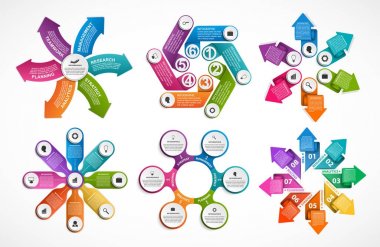 Koleksiyon bilgi grafikleri. Tasarım elemanları. İş sunumları veya bilgi afişi için bilgi grafikleri.