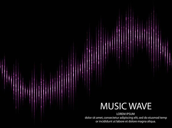 Ondas sonoras. Ecualizador Digital de Música. Fondo futurista de luz abstracta. Ilustración vectorial . — Archivo Imágenes Vectoriales