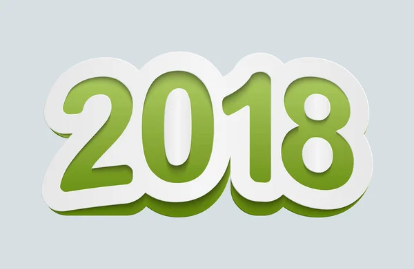 Bonne année 2018 fond. Icône Vector 2018. Signe incurvé des autocollants en papier . — Image vectorielle