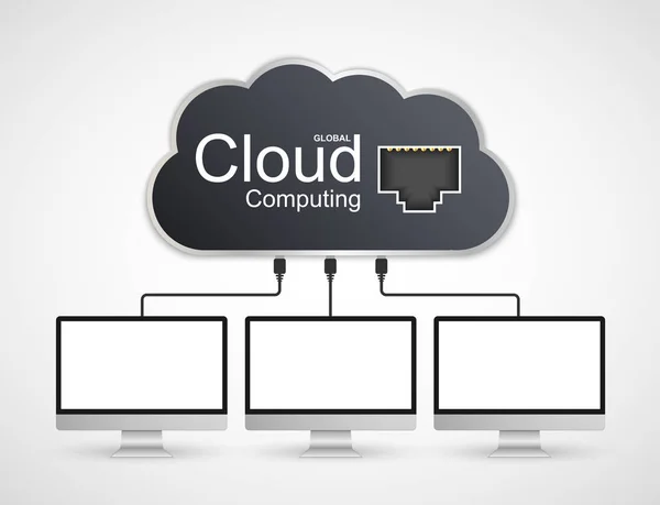 Concept voor cloud computing. — Stockvector