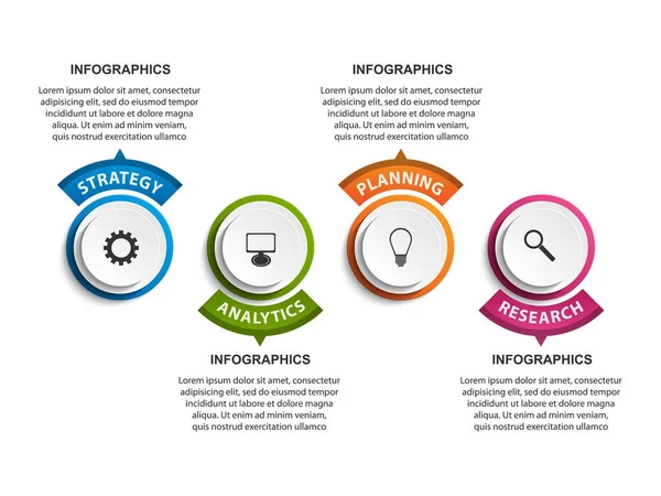 Abstrakte Optionen Infografik-Vorlage. Infografiken für Unternehmenspräsentationen oder Informationsbanner. — Stockvektor