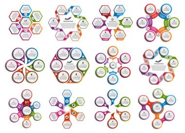 Koleksiyon bilgi grafikleri. Tasarım elemanları. İş sunumları veya bilgi afişi için bilgi grafikleri.