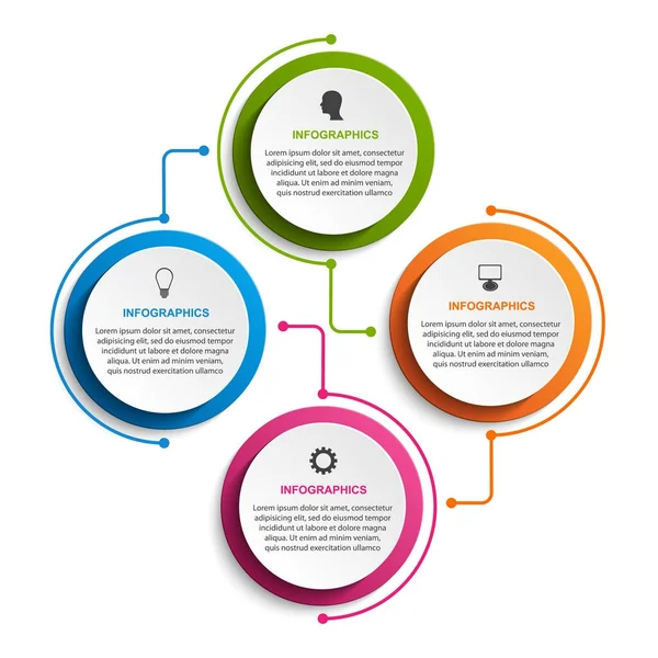 Plantilla de infografías de opciones abstractas. Infografías para presentaciones de negocios o banner informativo. — Archivo Imágenes Vectoriales