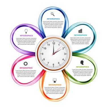Çiçek soyut seçenekleri infographics şablonu. İş sunumları veya bilgi başlığı için Infographics.