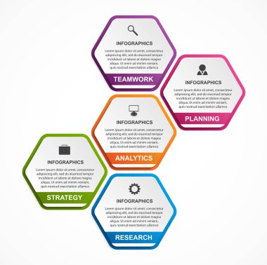 Soyut seçenekler bilgi grafikleri şablonu. İş sunumları veya bilgi afişi için bilgi grafikleri.